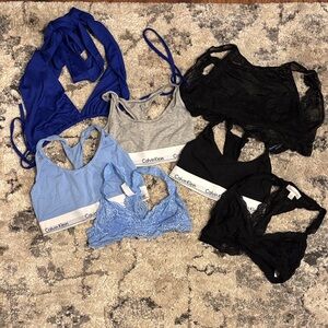 Women's Bralette Collection - Black, Blue, Gray